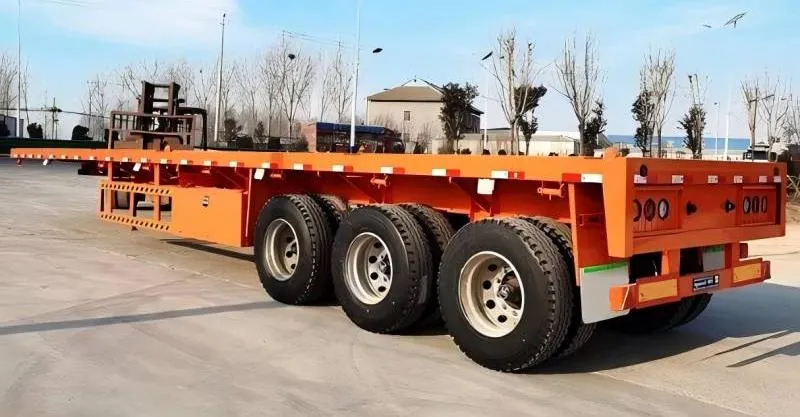 3 Axle Heavy Duty Flatbed Semi Trailer